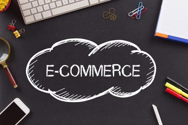 E-COMMERCE texto escrito — Foto de Stock