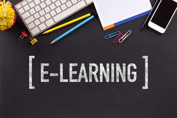 E-Learning tekst napisany — Zdjęcie stockowe