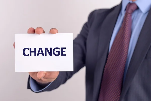 Businessman showing paper Stock Image