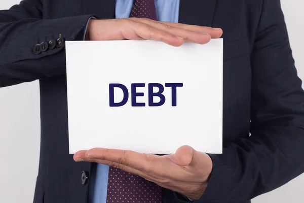 Businessman showing paper — Stock Photo, Image