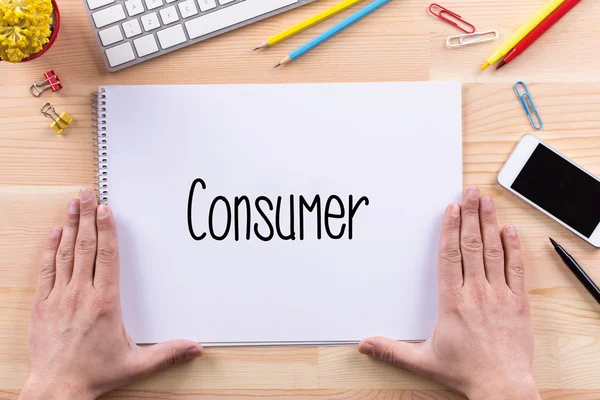 Testo del consumatore su carta — Foto Stock