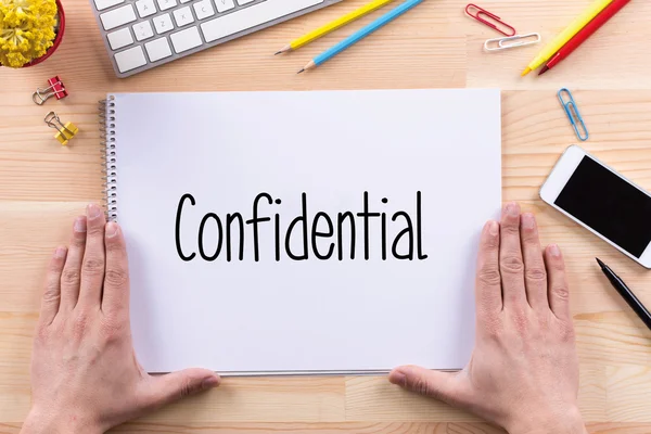 Confidential text on paper — Stock Photo, Image