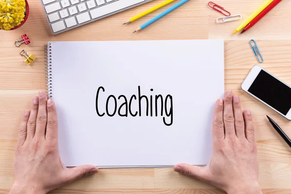 Coaching a szöveg papíron — Stock Fotó