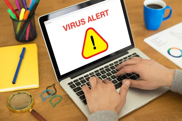 Virus waarschuwing teken — Stockfoto