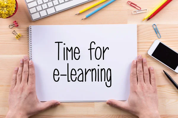 Tiempo para el texto de E-Learning — Foto de Stock