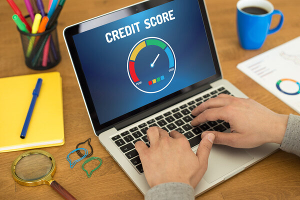 Computer with credit score application 
