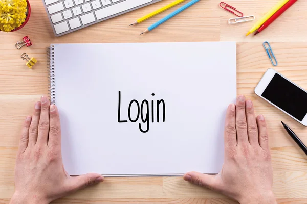 Login texto en papel —  Fotos de Stock