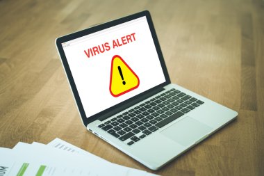 virüs uyarı işareti