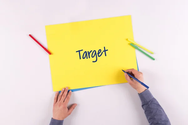 Handschrift auf gelbem Papier — Stockfoto