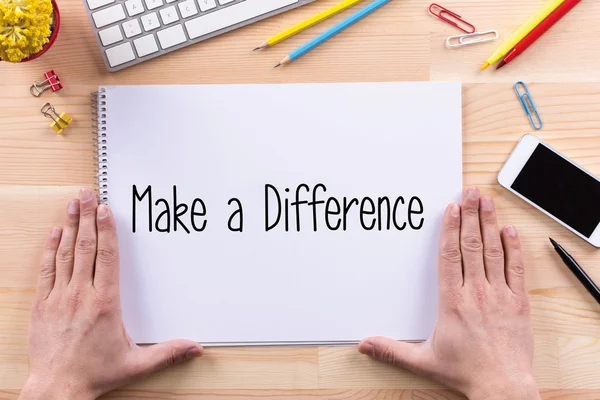 Make a Difference text on paper — Stock Photo, Image