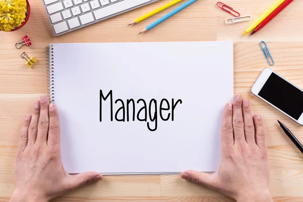 Manager szöveg papíron — Stock Fotó