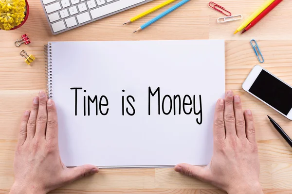 Čas je peníze text — Stock fotografie