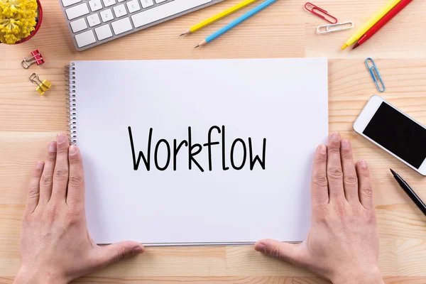 Workflow   text on paper — Stock Photo, Image