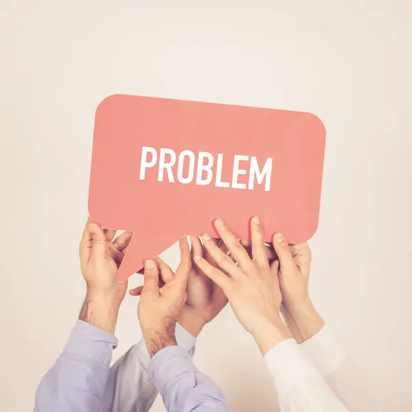 People holding written speech bubble — Stock Photo, Image