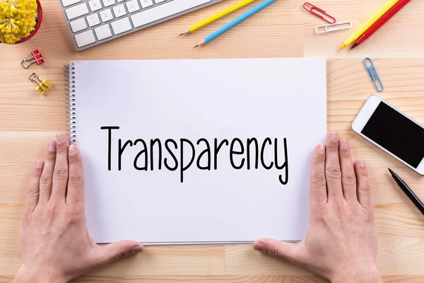 Texto de transparencia sobre papel — Foto de Stock