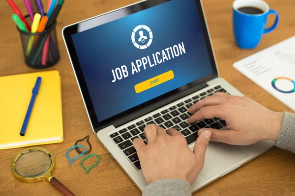 Job application  text on  screen — Stock Photo, Image