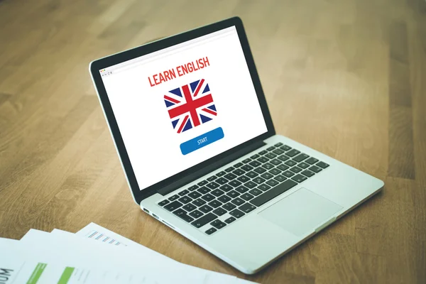 Learn english  text on screen — Stock Photo, Image