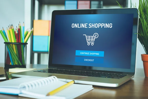 Online shopping text — Stockfoto