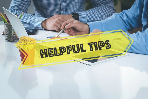 Businesspeople working together on desk — Stock Photo, Image