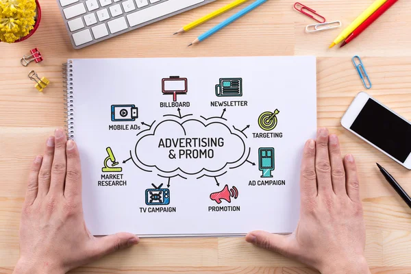 Reklamy i promocyjnego wykresu — Zdjęcie stockowe