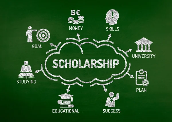 Scholarship Chart with keywords — Stock Photo, Image