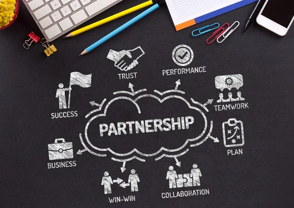 Grafico di partenariato con parole chiave — Foto Stock