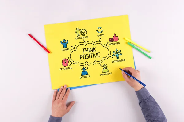Think Positive chart — Fotografie, imagine de stoc