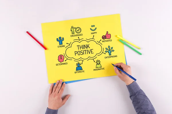 Pensa Grafico Positivo — Foto Stock