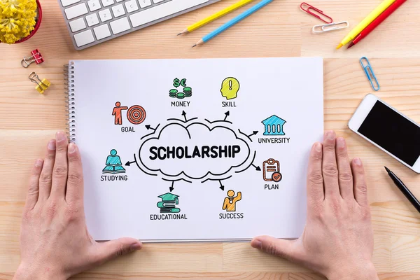 Scholarship chart with keywords — Stock Photo, Image