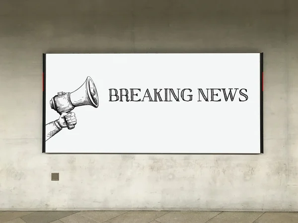 MEGAPHONE ANNOUNCEMENT ON BILLBOARD — Stock Photo, Image