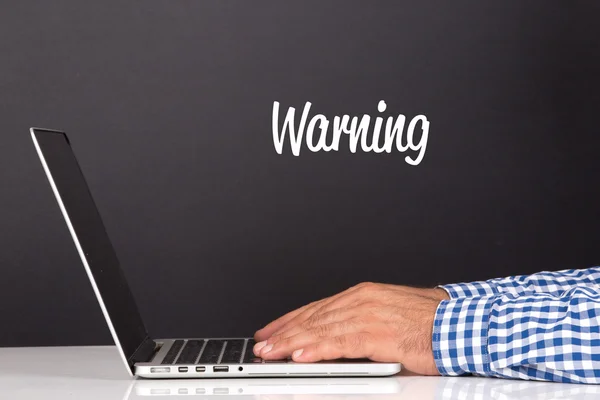 Male hands on laptop keyboard — Stock Photo, Image