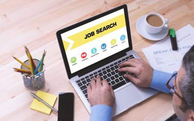 Konsept dizüstü bilgisayar ekranında