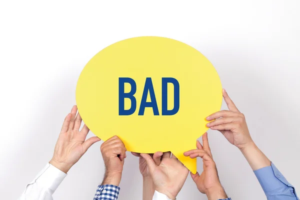 People holding speech bubble — Stock Photo, Image