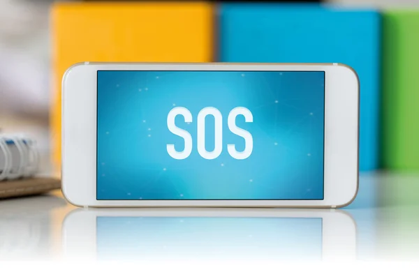 Smartphone com tela azul — Fotografia de Stock