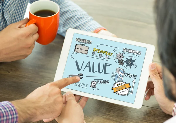 Value Concept on Tablet PC Screen — Stock Photo, Image