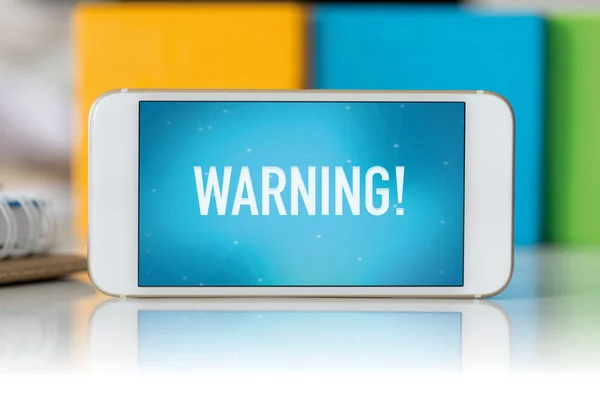 Smartphone with blue screen — Stock Photo, Image