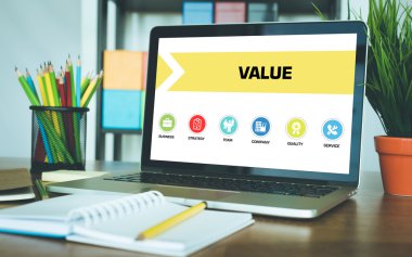 Konsept dizüstü bilgisayar ekranında