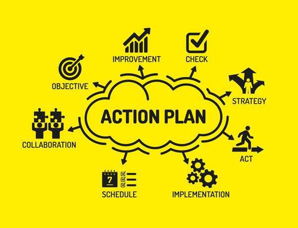 диаграмма с ключевыми словами и значками
