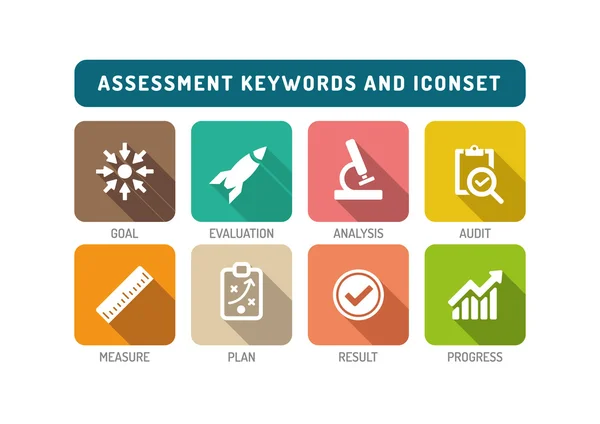 关键字和平面图标集 — 图库矢量图片