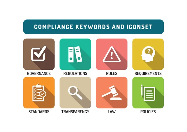 Palabras clave e iconos planos conjunto — Archivo Imágenes Vectoriales