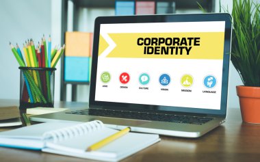 Konsept dizüstü bilgisayar ekranında