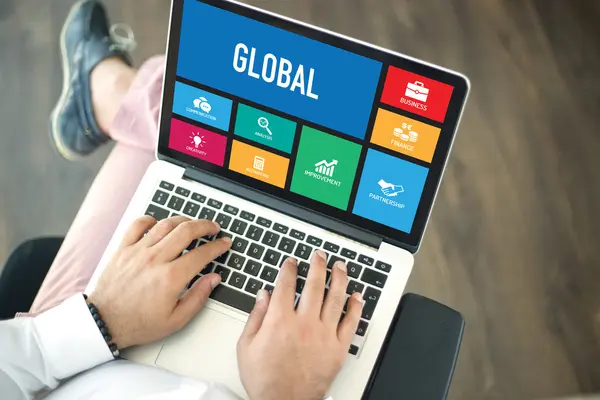 People using laptop in an office — Stock Photo, Image