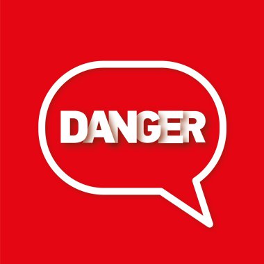 Kırmızı zemin üzerine konuşma balonu