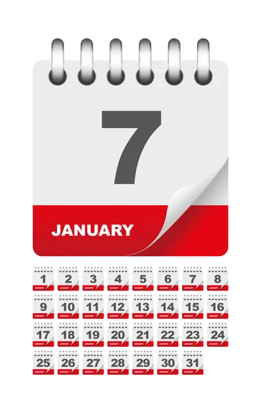 Daily calendar icons — Stock Vector