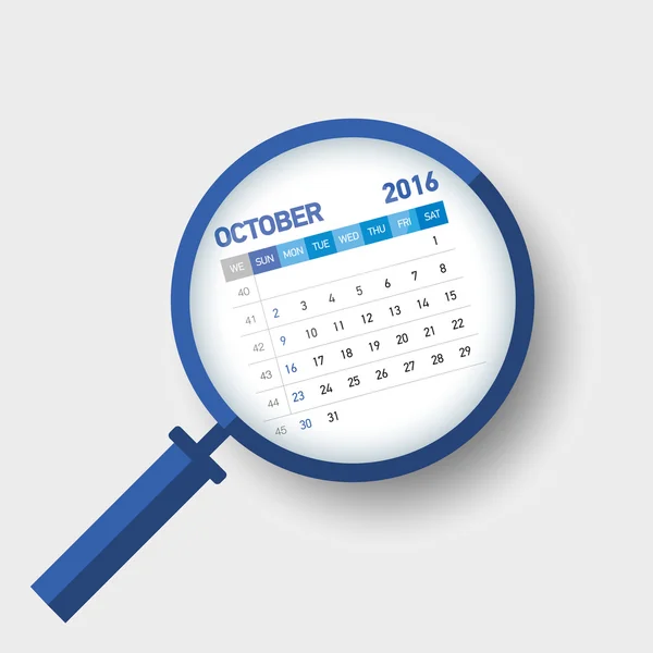 Εβδομαδιαίο ημερολόγιο για το έτος 2016 — Διανυσματικό Αρχείο
