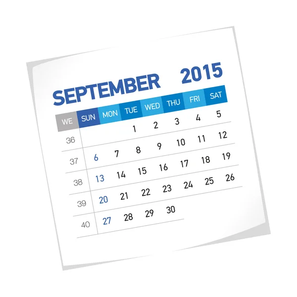 Veckokalender på 2015 år — Stock vektor