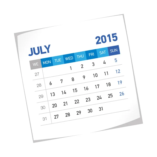 Εβδομαδιαίο ημερολόγιο για το έτος 2015 — Διανυσματικό Αρχείο