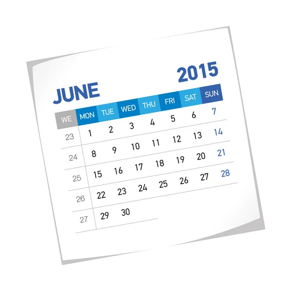 Εβδομαδιαίο ημερολόγιο για το έτος 2015 — Διανυσματικό Αρχείο