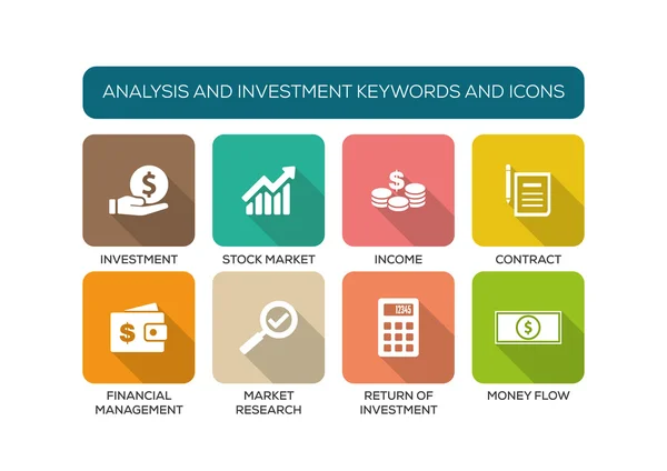 Плоскі піктограми Набір з ключовими словами — стоковий вектор