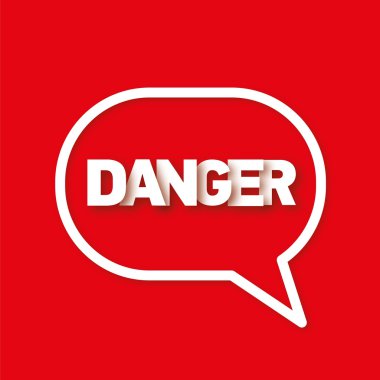 Kırmızı üzerinde konuşma balonu